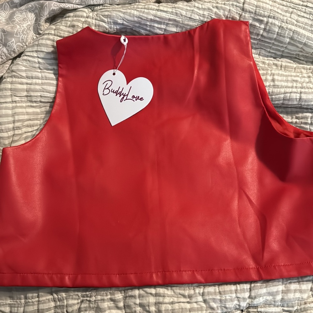 Red faux leather set buddy love - Picture 2 of 7